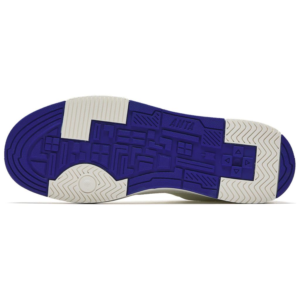 Anta Street Fun Sports Casual Comfortable Height Increasing Wear Resistant Non Slip Low Top Skate Shoes Men Sneakers White Blue 912518007-2