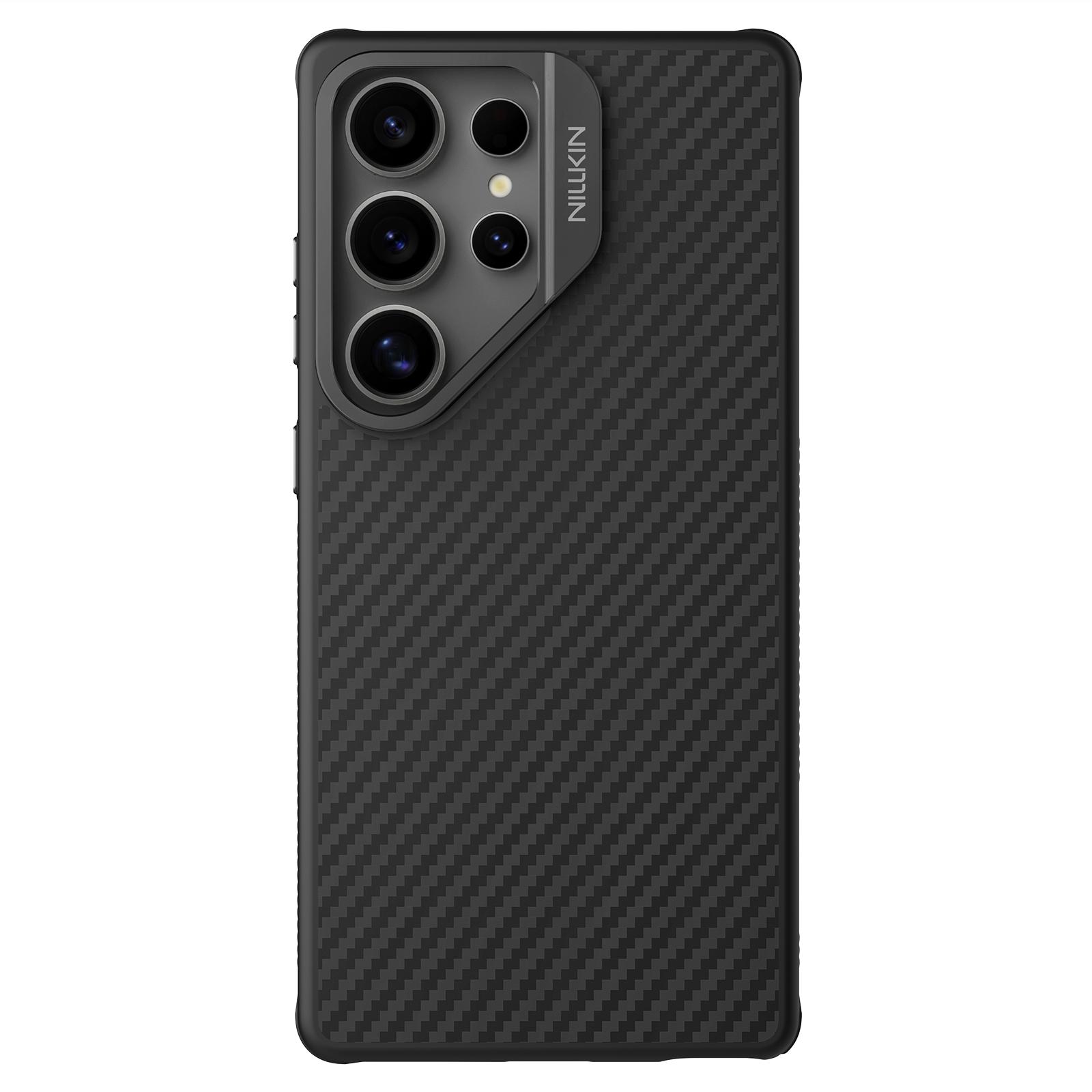 

NILLKIN For Samsung Galaxy S25 Ultra Case Compatible with MagSafe TPU+Aramid Fiber Hollow Lens Kickstand Phone Cover As Shown A