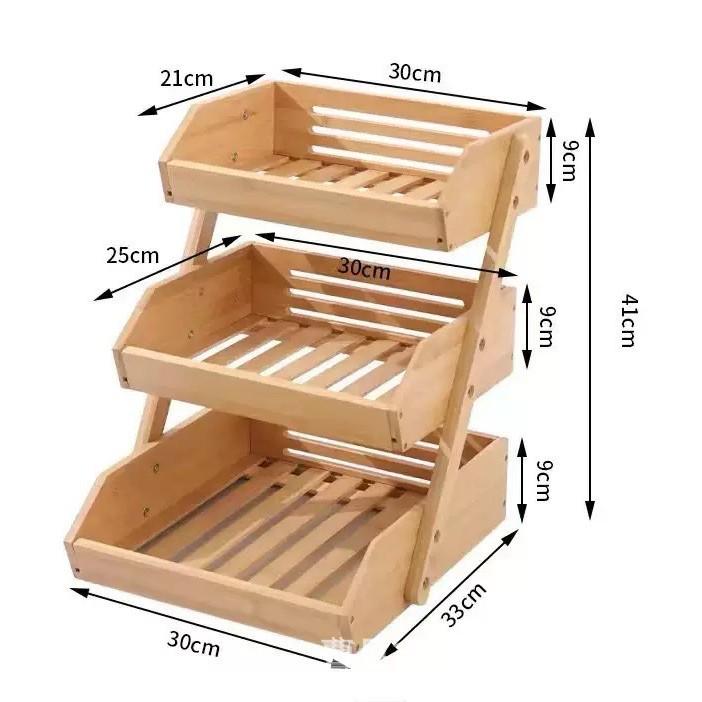 Bamboo Multi-layer Vegetable & Fruit Draining Storage Basket