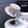 New French Bow Straw Hat Women's Flat-top Sunscreen Hat Summer Casual Sunshade Straw Sun Hat