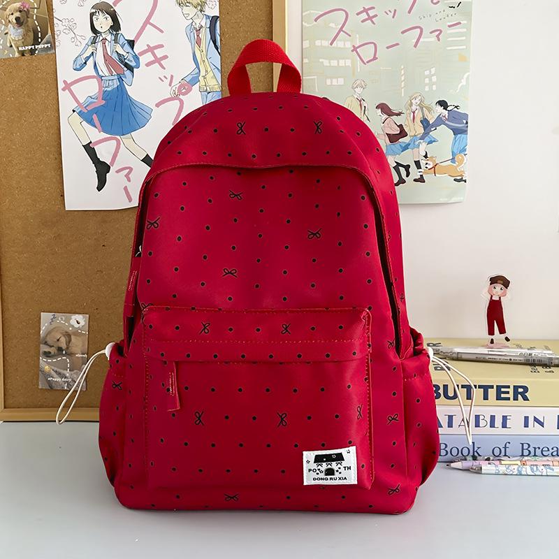 Polka Dot Bow Backpack for Girls - Versatile, High-Value School Bag for Middle & High School Students