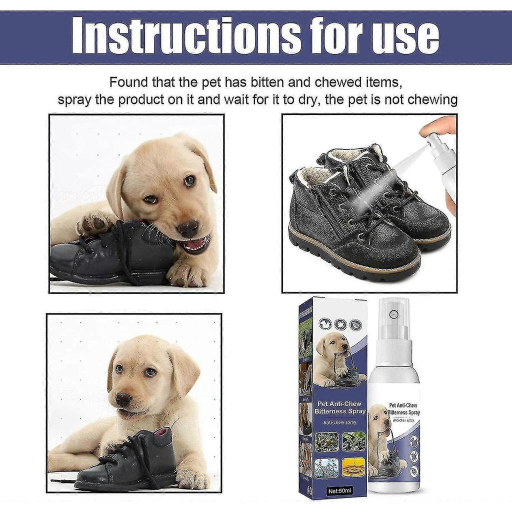 3Pcs Anti Chew Spray Stop Dog Biting Chewing Gnawing Bitter 50ml For Pet