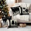 45X45Cm Christmas Snowflakes Tree Pillowcase Bedroom Cushion Cover 100% Polyester Living Room Cushion Pillowcase Home Decor