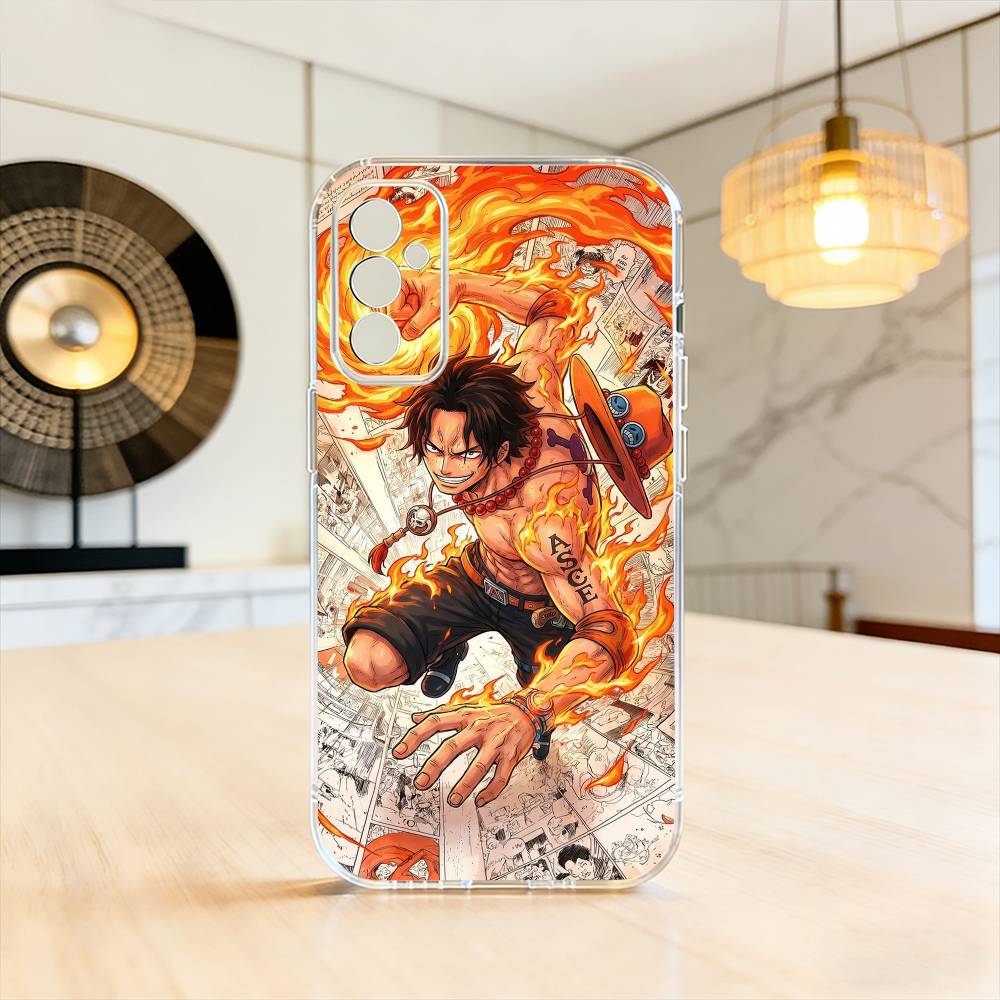 Portgas D. Ace Fire Fist One Piece  Phone Case Transparent Silicone Soft For SamsungA10,12,20,21S,30,31,40,50,51,52,70,71