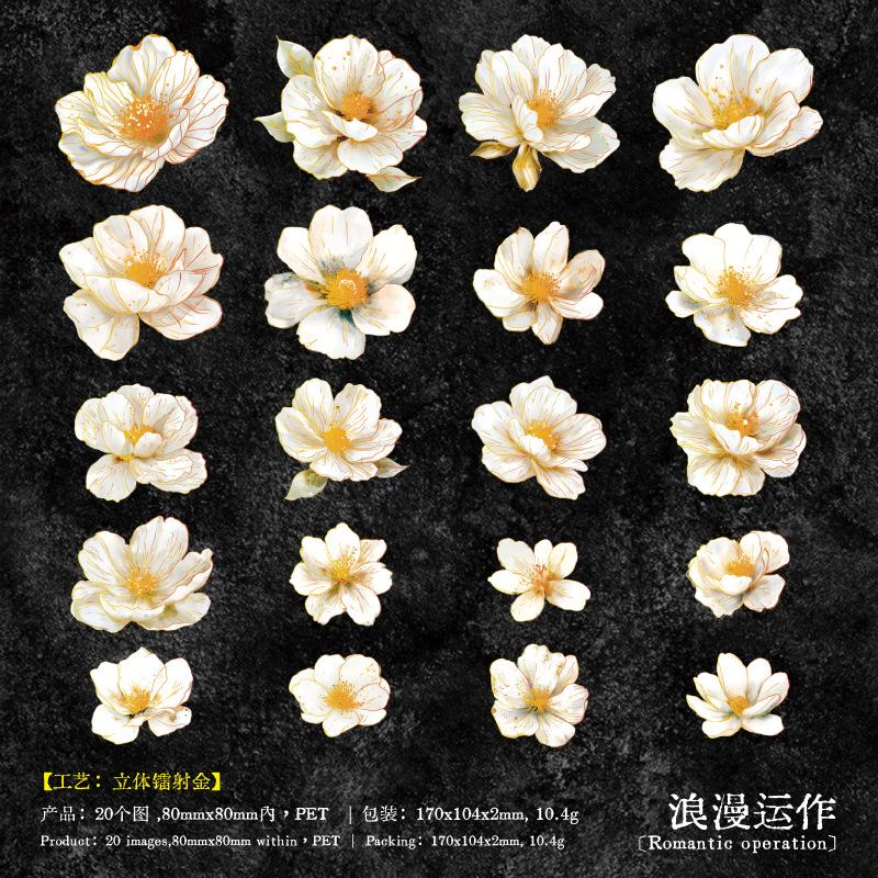 

20pcs/1lot Kawaii Scrapbook Sticker Shared Flower Sea Scrapbooking Supplies Planner Decorative Stationery Sticker