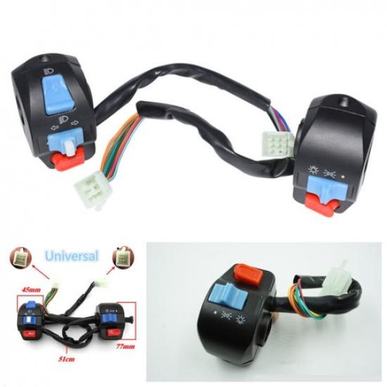 

Pair 7/8 Motorcycle Horn Turn Signal Electric Start Handlebar Controller Switch