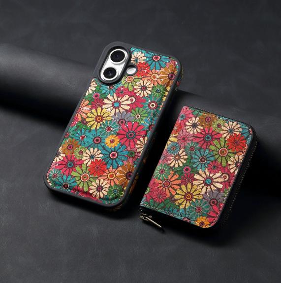 Denior Anti-theft Magnetic Cork Case for iPhone 17 Pro Max iPhone 16 Pro зелёный