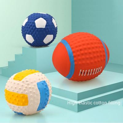 Latex Filled Cotton Rugby Footballs Vocal Dog Toys Pet Supplies