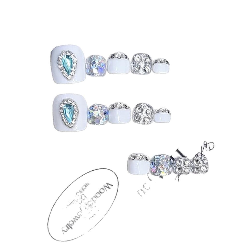 Pure Hand-wearing Armor, Fourteen Pieces of Daydreaming Temperament, Blue Sequins, Nail Art Patch