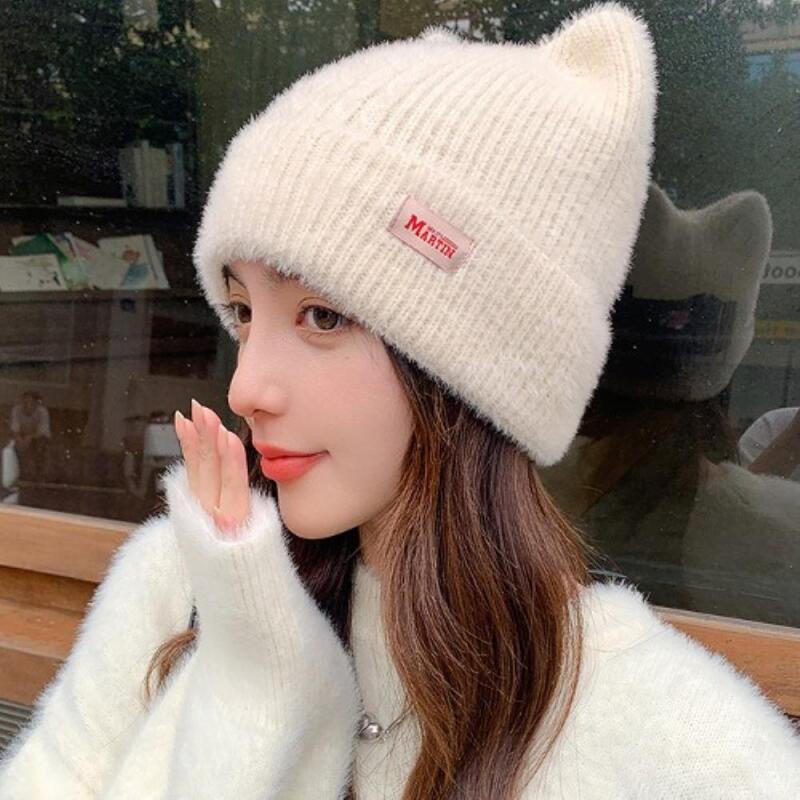 Women s Winter Lovely Cat Ear Fur Beanie C7500_Pink