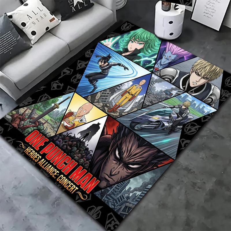 Onepunch Man Teppich für Wohnzimmer Schlafzimmer Zuhause Sofadekoration Kinder Spiel rutschfeste Bodenmatte