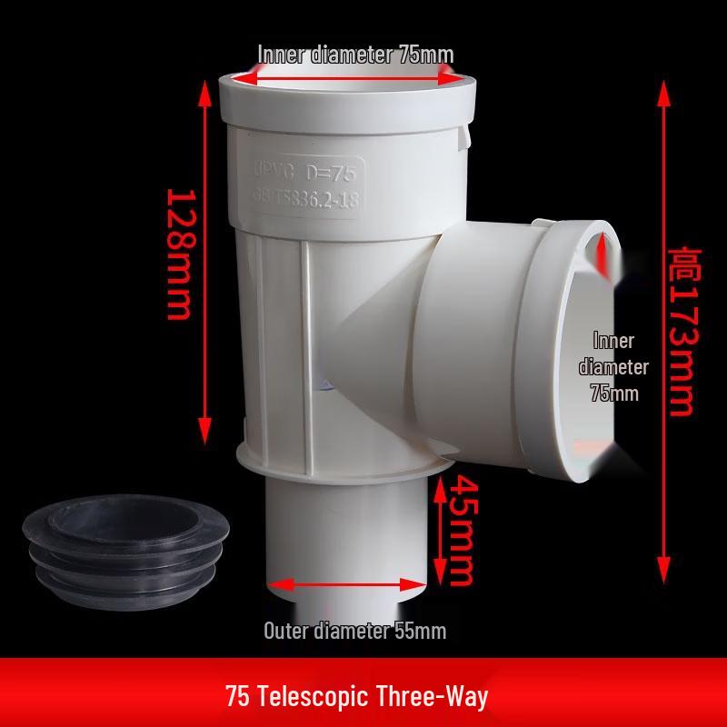 Youshu PVC 110 Telescopic Tee Adapter (3-Pack)