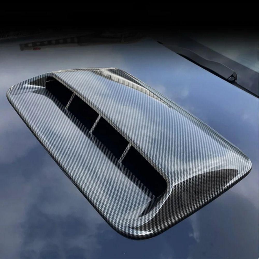Auto Exterior Hood Scoop Decorative Trim Carbon Fiber Air Outlet Decorative Cover  for Most Car