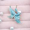 Yutsai Blue Crane Enamel Vintage Pearl Brooches Elegant Oriental Jewelry PD1521