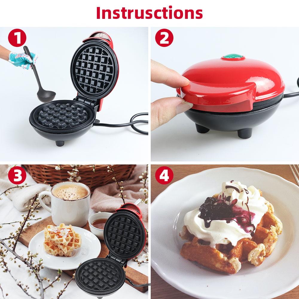 Mini Electric Waffle Machine Kitchen Cooking Utensils Breakfast Dessert Light Food Machine