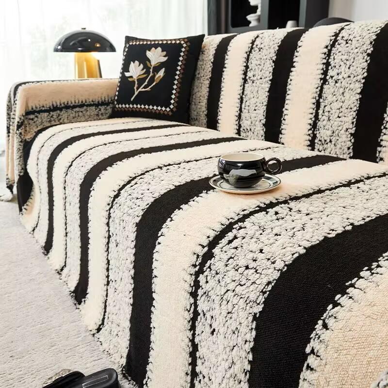 

Плюшевый Хлопковый Бархатный Чехол для Дивана Нескользящие Накидки для Дивана L-образный Диванный Плед Защитник Жаккардовые Полосы Подушка для Сиденья Одеяло 180x130cm 1pc