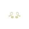 Gold Brushed Cross Bead Small Stud Earrings, Light Luxury High-End Simple Temperament Earrings