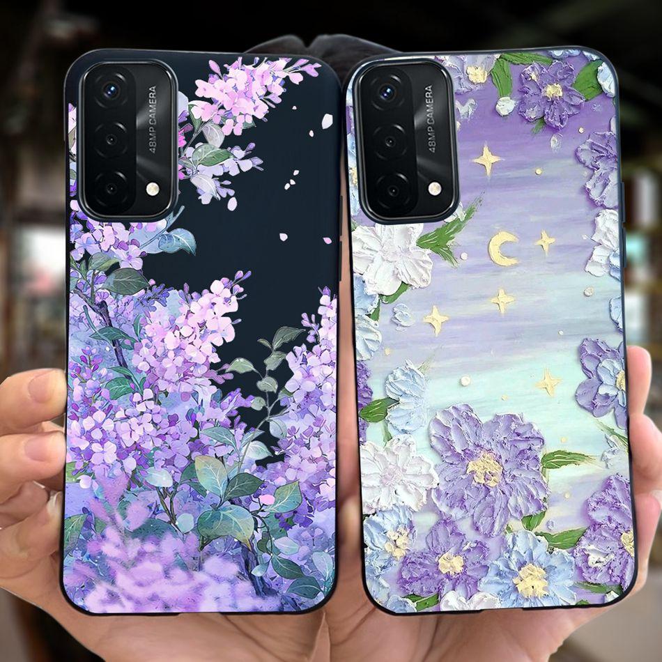 Für OPPO A93 5G Hülle Oppo A74 5G CPH2197 CPH2263 Modisches Mond Design Weiches Silikon Schutzhülle Handyhüllen