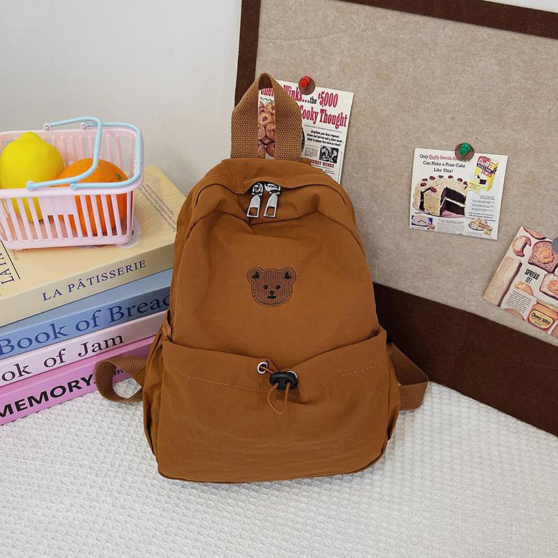 Delightful Soft Polyester Lined Cute Bunny Backpack For Boys And Girls Brown Small