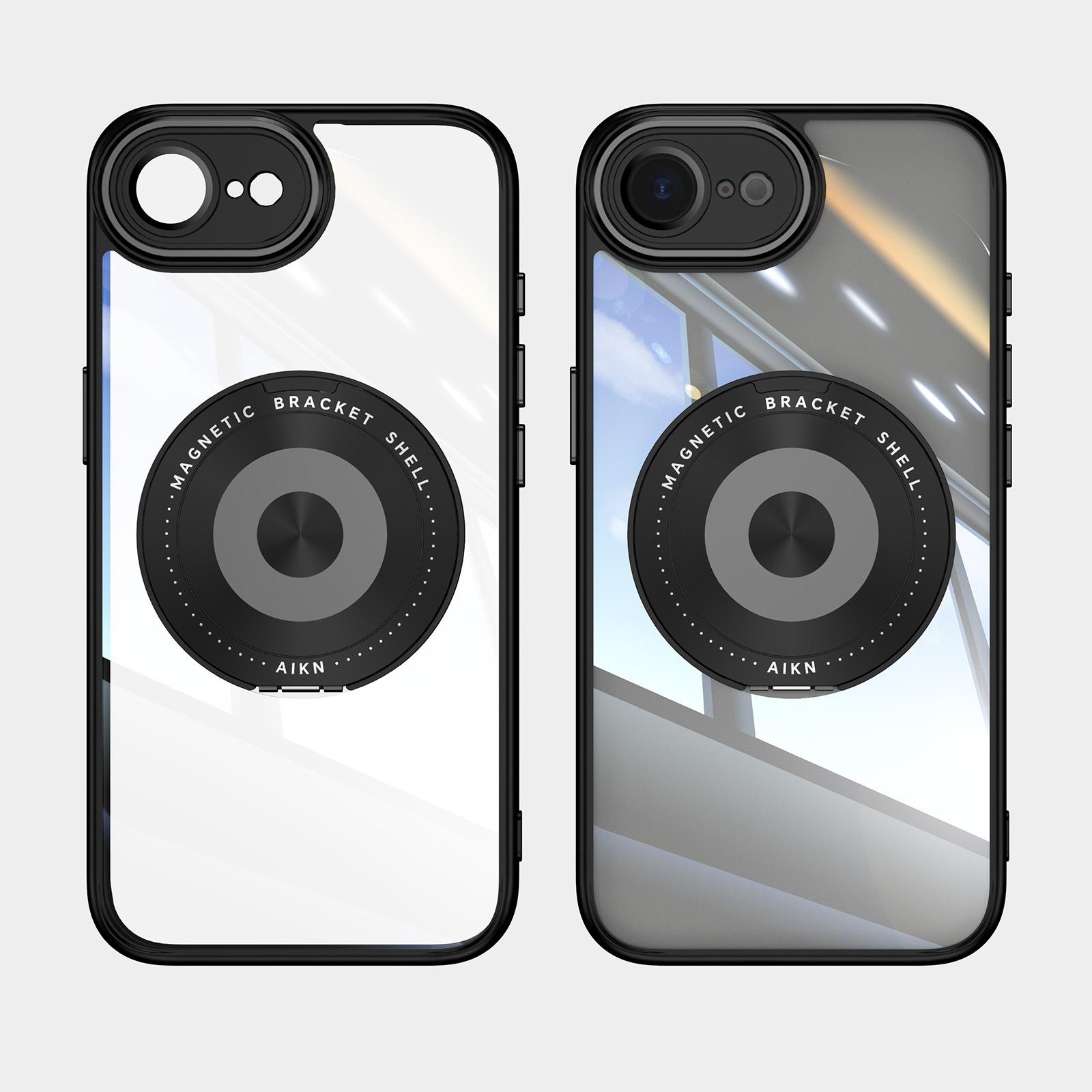 

Transparent For Magsafe Magnetic 360° Rotating Stand Case For iPhone 16E 16 15 14 13 12 Pro Max Plus Lens Glass Protector Cover iPhone 13