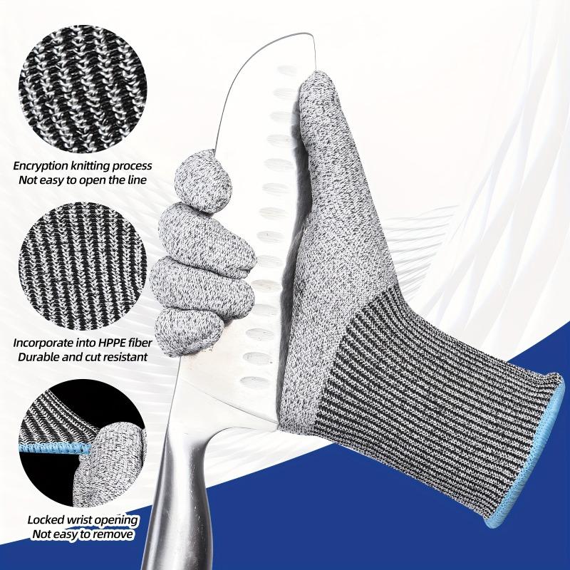 8 Pairs 5th Level Cut-Resistant Safety Gloves HPPE Non-Slip for Machinery Seafood Cleaning Gardening Cut-resistant Work Gloves