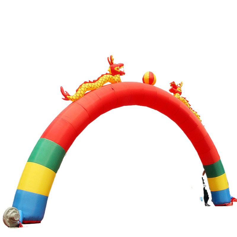 Inflatable Double Dragon & Phoenix Rainbow Arch for Events - 8m/10m