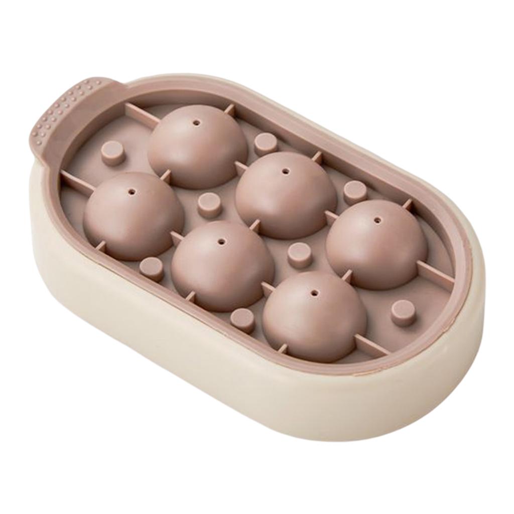 6 Cavity Whiskey Ice-Cube Mold Large-Sphere Ice Ball Maker With Lid For Summer