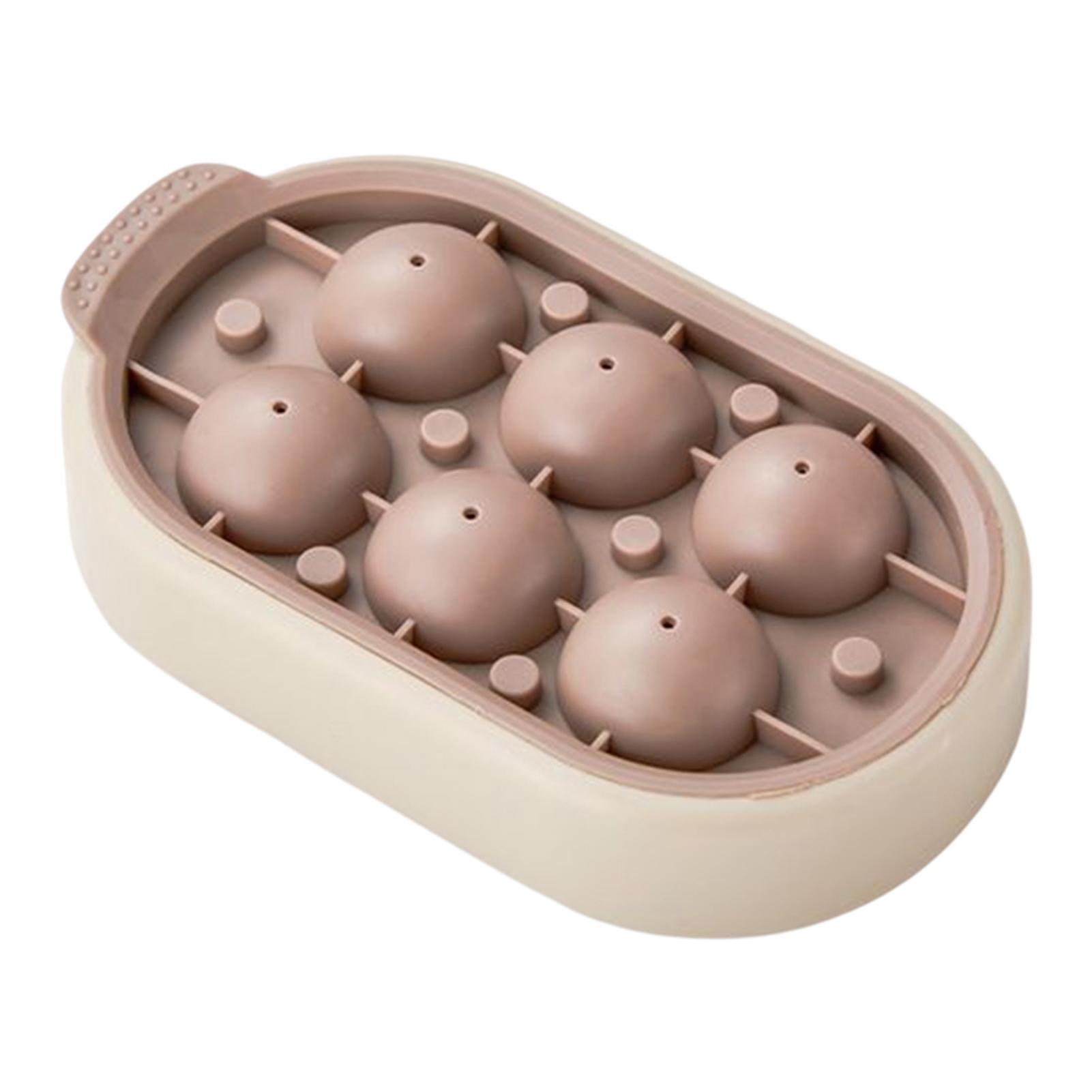 6 Cavity Whiskey Ice-Cube Mold Large-Sphere Ice Ball Maker With Lid For Summer кофейный