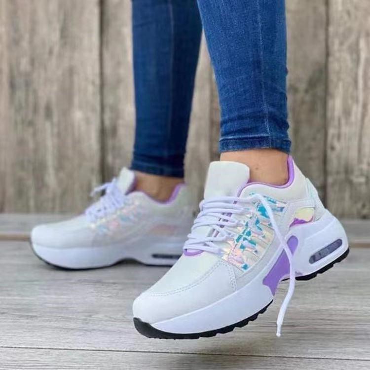 Sko med snøring Damesneakers Lett Sommer Dames Tennissko Pluss Størrelse Dame Myke Pluss Størrelse Fritidssko Zapatillas De Mujer