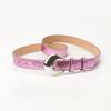 Womens PU Leather Belt With Round Alloy Pin Buckle Stylish Waistband Dresses Jeans Casual Outfits