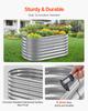 VEVOR Metal Raised Garden Bed, 1.2 X 0.6 X 0.6 M Oval Outdoor Galvanized Planter Garden Box, Open Bottom Design