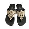 2025 spring and autumn new pearl rhinestones wave wind toe sandals women's flat bottom outside fairy style French