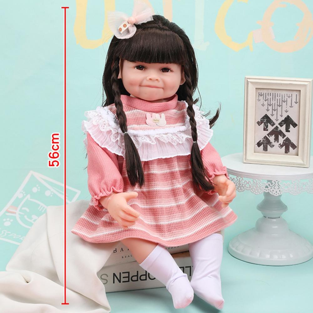 56Cm Reborn Simulation Barbie Gift Doll Baby Soft Gel Girl Toy Set Children's Doll