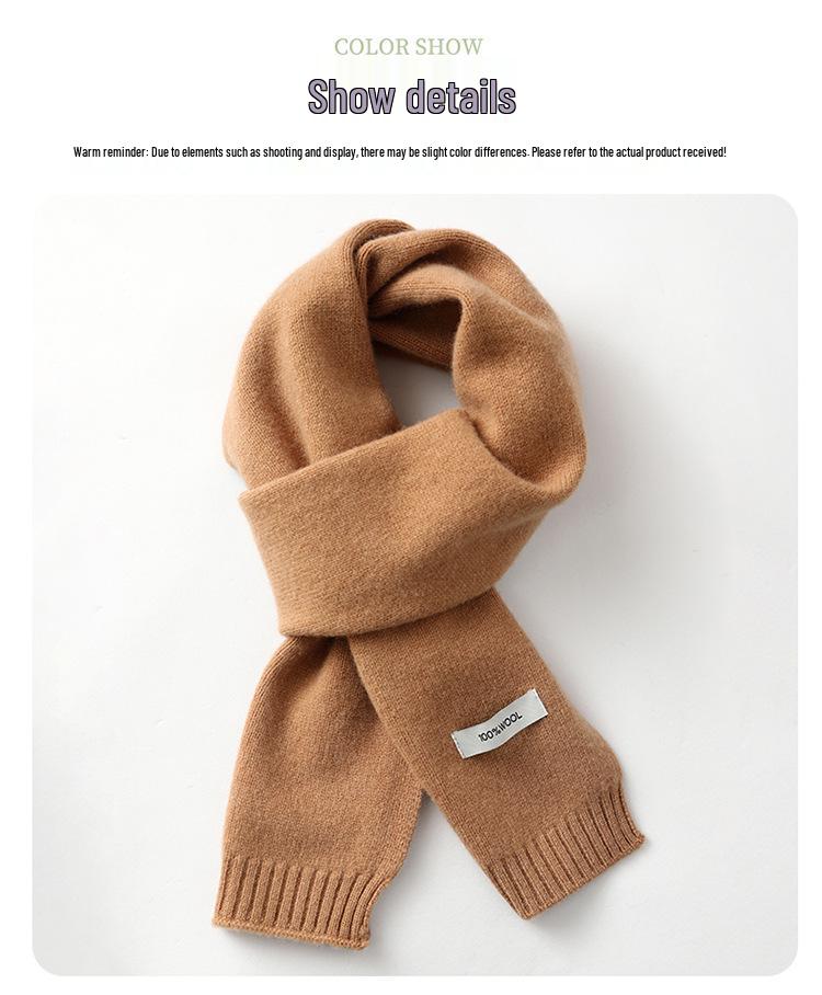 Dziecięcy szalik z dzianiny 100% wełny, uniwersalny komin w stylu koreańskim dla chłopców i dziewcząt, idealny na jesień/zimę.