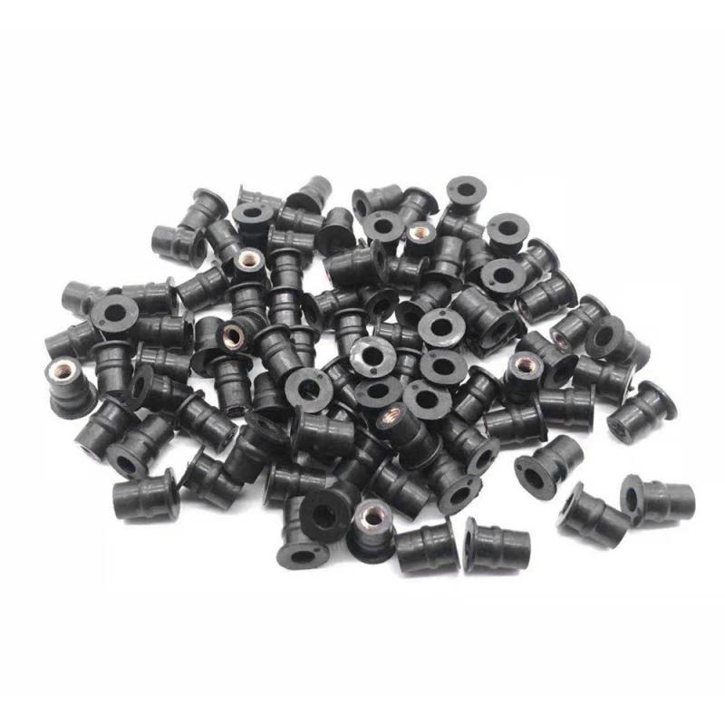 10/20/50/100 Pcs M5 Rubber WellNut 5mm Metric Motorcycle Windscreen Well Nut Wellnuts Brass NUTS For Windscreens Fairings Cowl