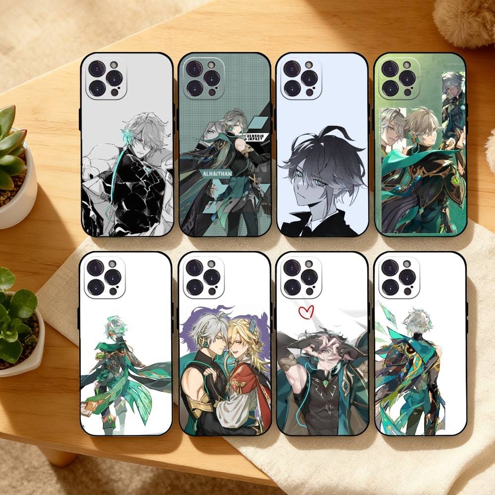 Genshin Alhaitham Phone Case For iPhone17 16 15 14 13 12 11 Pro Max Plus,5G Soft Black Case