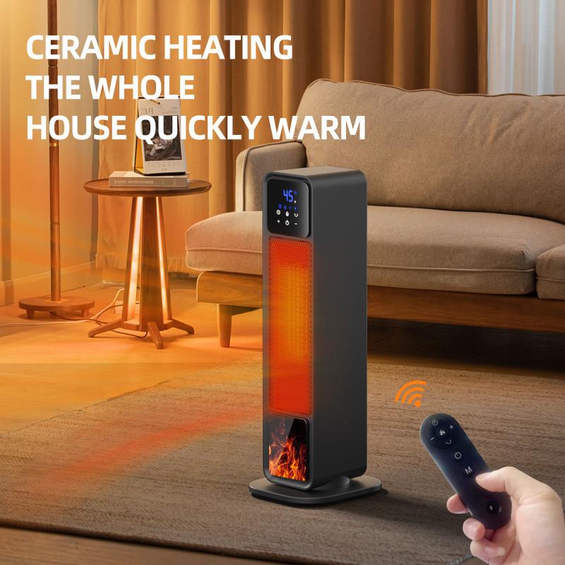 2200W High Power Warm Air Fan 15-45℃ Intelligent Adjustment Household Vertical Electric Heater Winter Fast Heating Hot Air Heater