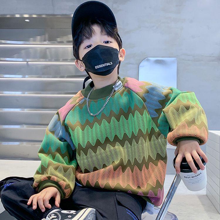 Sweat-shirt à manches longues à imprimé géométrique pour garçon 2023