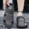 Men's Baotou Sandals Summer new Outdoor Cool Breathable Anti slip Waterproof Beach Shoes Soft Sole Fashion Dual purpose Slippers
