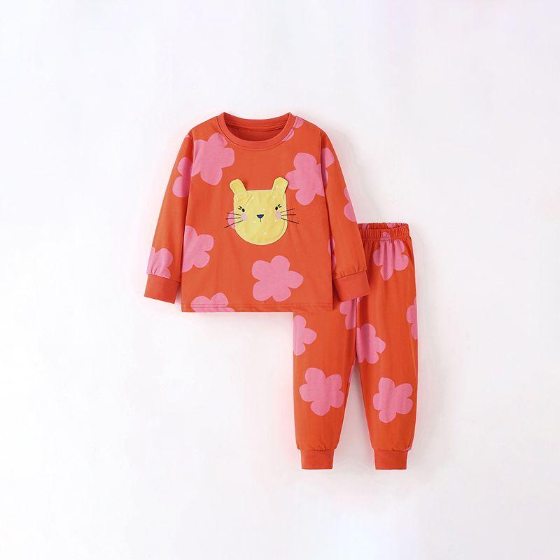 

Malwee Girls Home Wear Suit Autumn Clothing New Arrival Kids Casual round Neck Pure Cotton Long Sleeves Pants Two-piece Set 9758 140cm