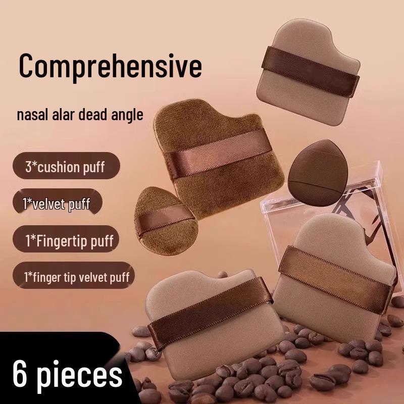 Chocolate Puff Mini Cushion - Dual-Use, Super Soft Makeup Sponge for Wet & Dry Application