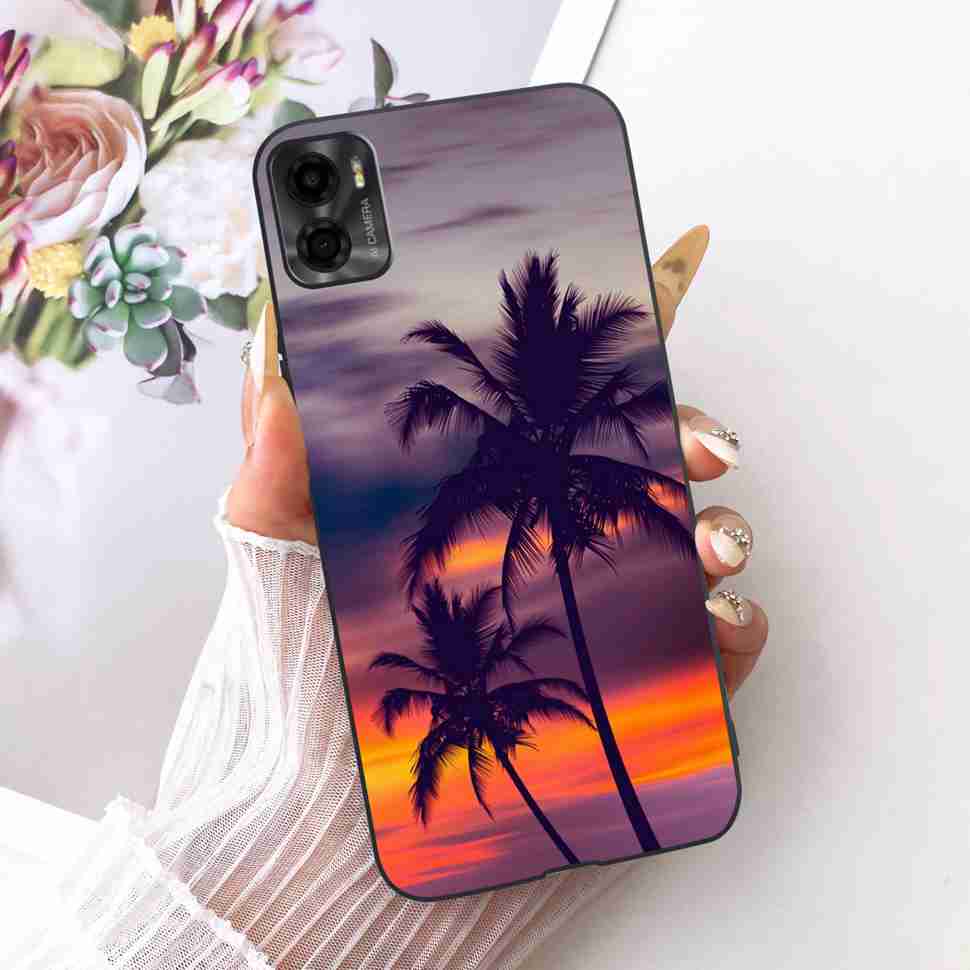 

For Motorola Moto E22s 4G 6.5 Case Colorful Flower Cartoon Dragon Silicone TPU Black Cover For MOTO E22s E 22S 4G Phone Shell Moto E22s 4G
