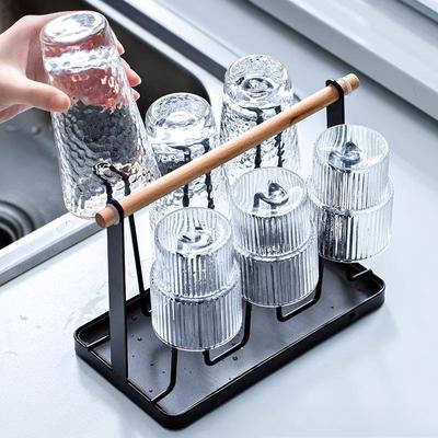 Abflussbecherhalter aus Eisen, tragbarer Wasserbecherhalter für den Haushalt, Abflusshalter mit Tablett, Wohnzimmer, Küche, Tassenaufbewahrung
