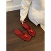 Thick-soled sandals wear French evening wind pinch slippers women's 2025 summer new beach shoes flip-flops high heels