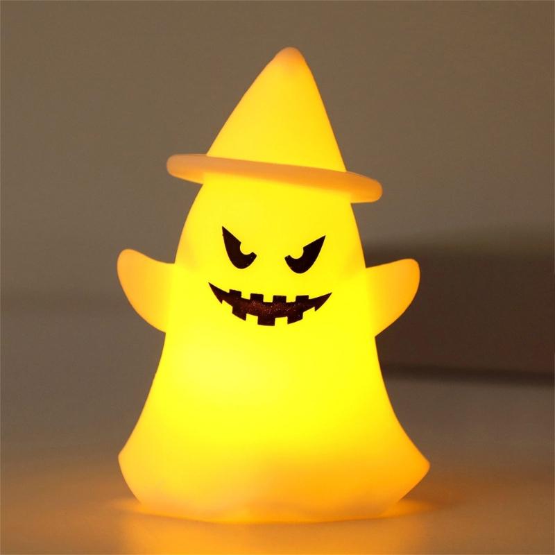 4Pcs Luminated Ghostly Figurine Desk Light Halloween Night Lamp Decoration For Table Mantels Kitchen Countertops Shelf