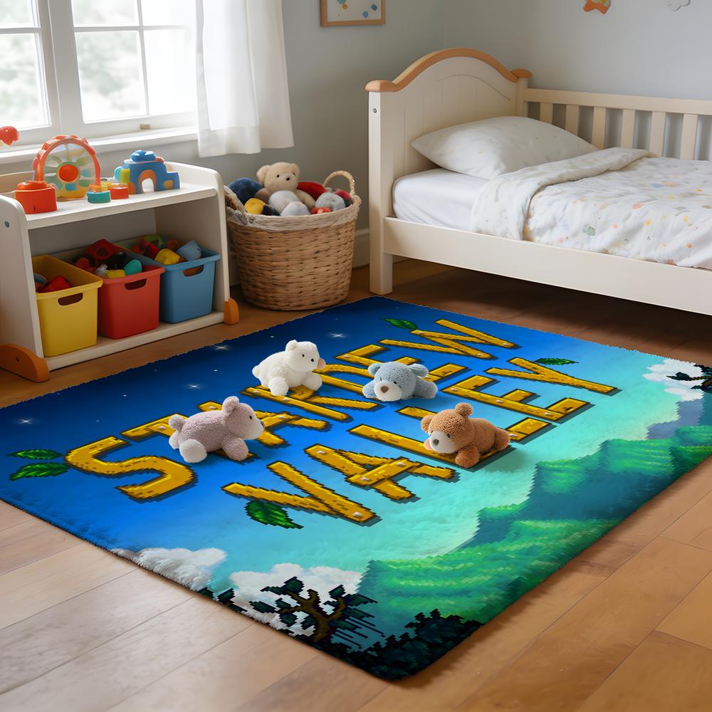 Floor Mat Soft Flannel Rug Non Slip Absorbent Mat for Bathroom Bedroom Home Decor Hot Anime S Stardew V Valley
