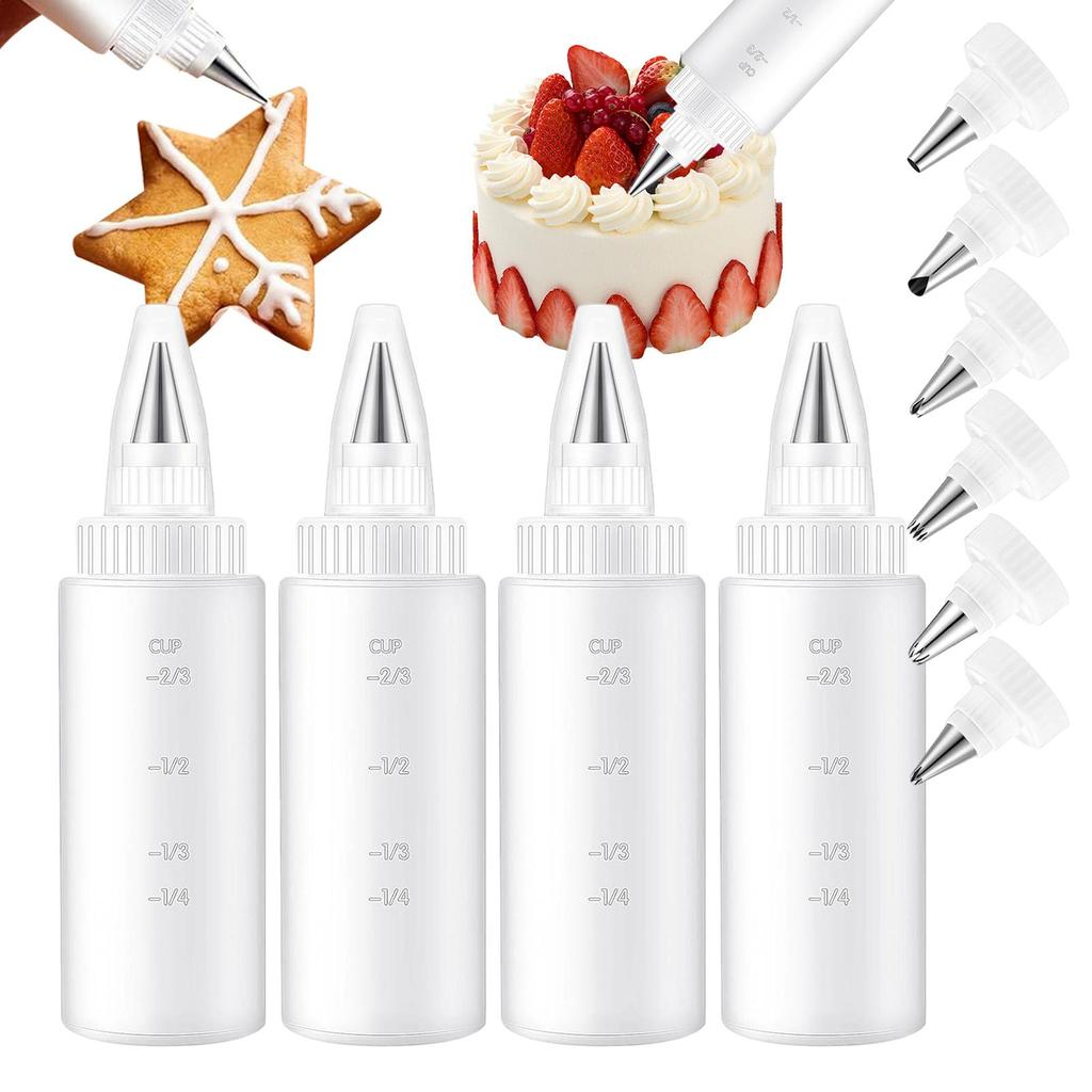 Set di flaconi da spremere con beccucci per decorare a prova di perdite - Strumenti per decorare torte, biscotti, pancake
