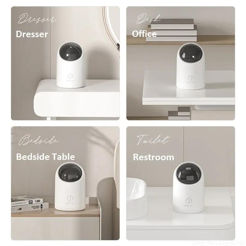 Mini Size Desktop Trash Can Intelligent Wave Sensor Induction Cute for Living Room Bathroom Ofiice Desk Anti Pinching Waste Bin