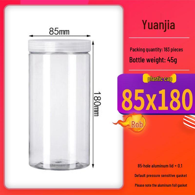 Bocaux hermétiques transparents en PET à large ouverture pour le stockage du thé et des noix