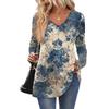 Women's Fashion Casual Long Sleeve Solid Color Shirt Women's V-Neck Tops